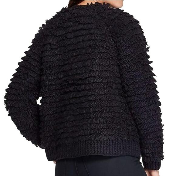 Universal Threads Black Wool Blend Crochet Shag Cardigan Open Sweater Size XL - Picture 3 of 7